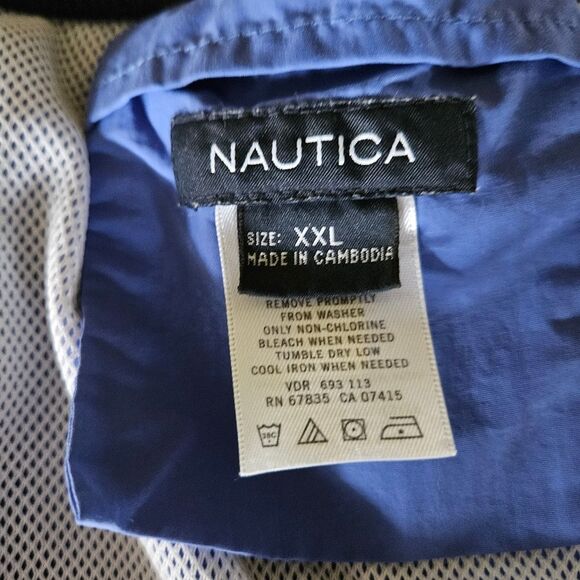Nautica Men’s XXL W38 Blue Elastic Waist Swim Shorts Lined with Pockets - Picture 6 of 9